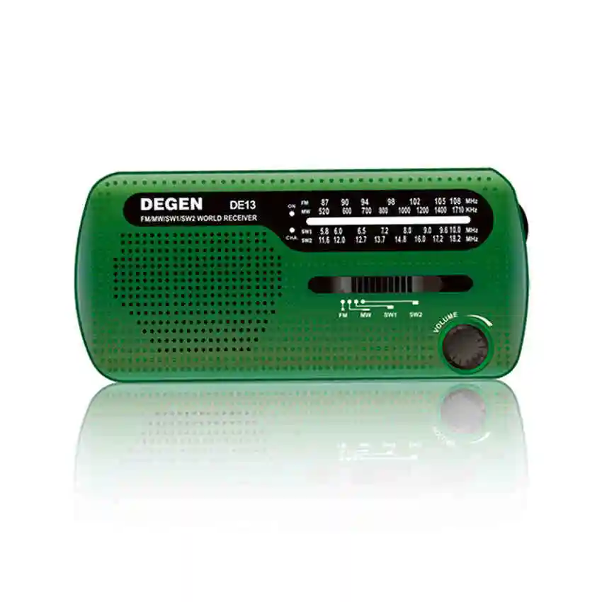 20 шт./лот Бесплатная доставка DEGEN DE13 FM MW SW кривошипный Динамо Солнечный Аварийный