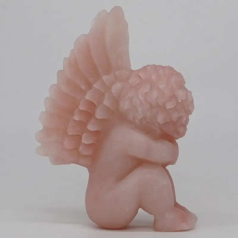 4 6 &quotCherub детские крылья ангел статуя натуральный драгоценный камень розовый