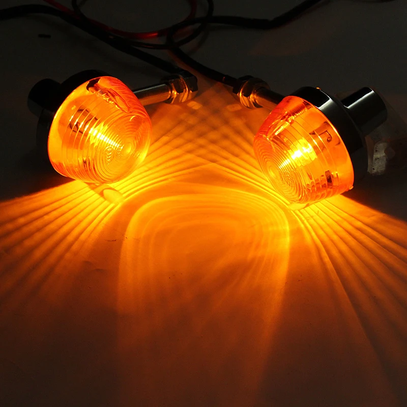 

Metal Motorcycle Turn Signal Indicator Lamp Amber Plastic Long Lasting