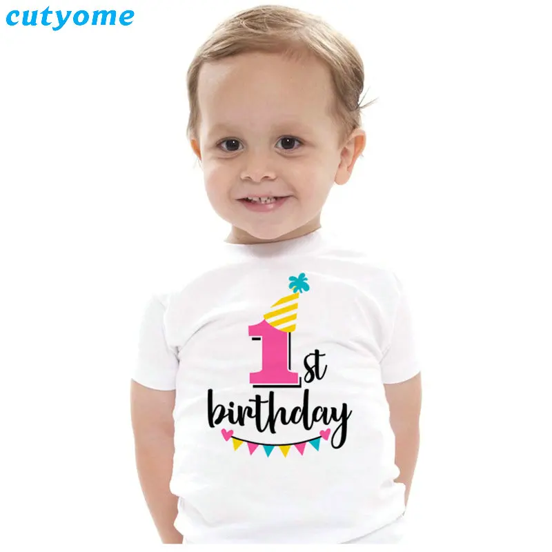 Футболка с короткими рукавами и надписью «Happy Birthday» для мальчиков, одежда для дня рождения для мальчиков 1, 2, 3, 4, 5, 6, 7, 8, 9 лет, топы для маленьких девочек, рубашки