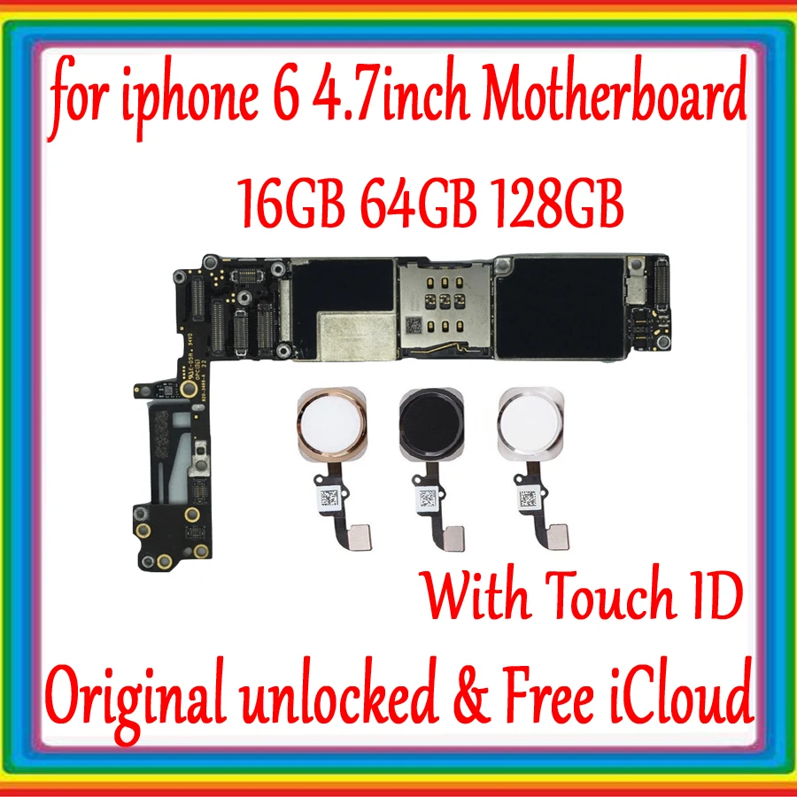 Материнская плата для iPhone 6 4 7 дюйма разблокированная материнская с Touch ID