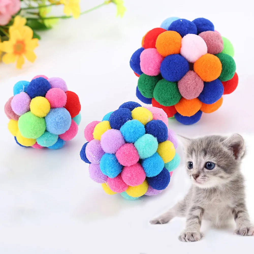 Новый питомец кошка игрушка красочные колокольчики ручной работы надувной шар