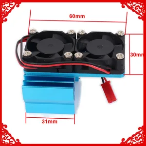 RC 110 радиатор двигателя 540550 радиатор с двойным охлаждающим вентилятором для 110 RC модели автомобиля трек HSP HPI Wltoys Himoto Tamiya радиатор