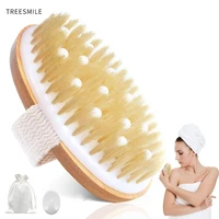 treesmile body bath brush wooden body massage brush wooden bath shower bristle brush spa body brush without handle d40