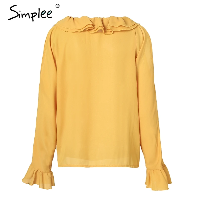 Блузка женская летняя с рюшами и длинным рукавом|Блузки| |