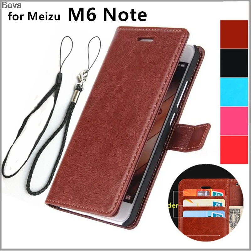 

Premium leather Flip Cover card holder cover case for Meizu M6 NOTE 5.5-inches case wallet Cover Holster phone bags