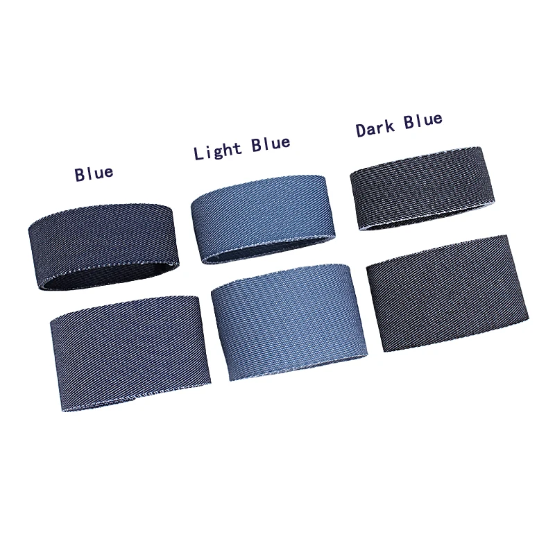 

(100 Yards/lot) Handmade bows material jeans webbing solid color denim ribbon