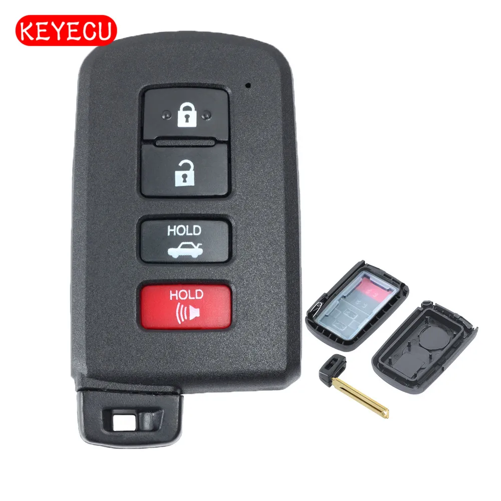 

Keyecu Smart Remote Car Key Shell Case 3+1 Button Fob for Toyota Prius C Land Cruiser Tacoma 2012-2017 (Shell Only)