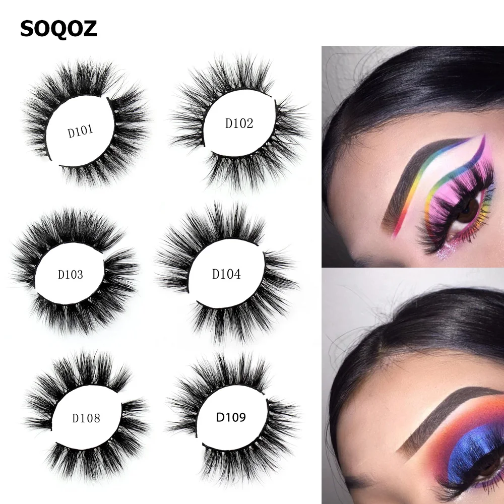 

SOQOZ 3D Mink Lashes Handmade Natural False Eyelashes Winged Volume Mink Eyelashes Cruelty Free Fake Lashes Eyelash Extension