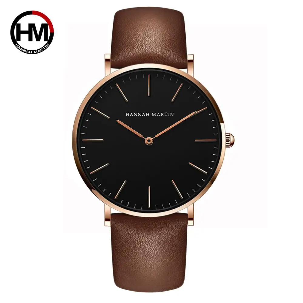 Relogio masculino Элитный бренд HANNAH Мартин кварцевые часы Reloj Mujer Для женщин часы Для Мужчин Корпус из розового золота унисекс Montre Femme - Цвет: 03