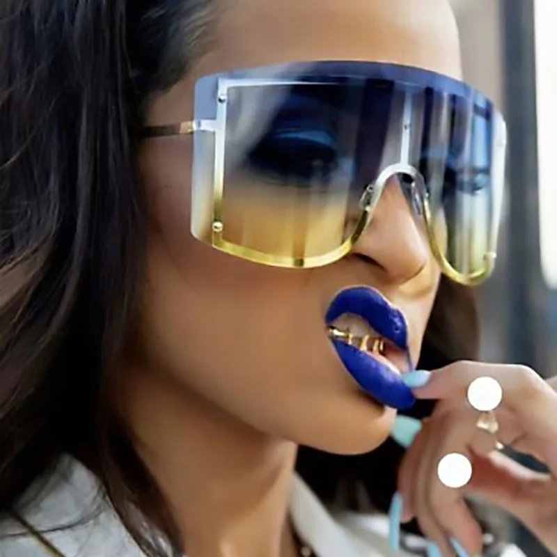 Новинка солнцезащитные очки унисекс большого размера с градиентом модные