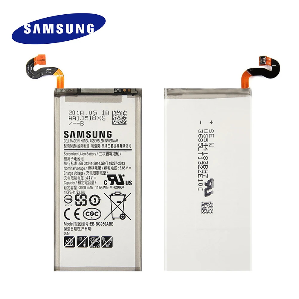Для Samsung Galaxy S8 оригинальный аккумулятор EB-BG950ABE SM-G9508 G9500 G950U литий-ионная