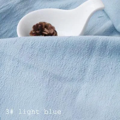 3 light blue Хлопок/лен вареный креп синий розовый зеленый фиолетовый черный темно-синий желтый коричневый ткани для одежды платье Весна ручной работы ремесло Sashiko - Цвет: 3 light blue