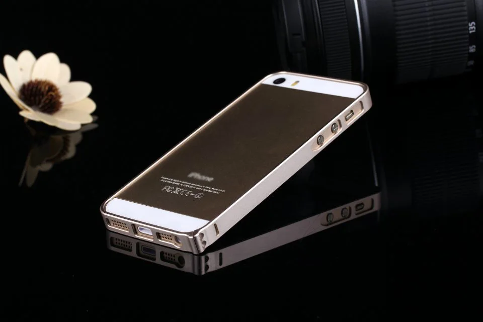 Straight edge metal frame without volume button and single color lock screw case for Iphone4 cases Iphone 4s |