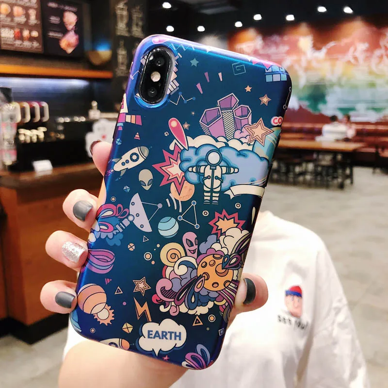 Чехол с рисунком для Xiao mi 9 9SE чехол mi x 3 синий светильник Мягкий чехол из ТПУ чехол для Xiao mi A2 6X mi 8 космический защитный чехол