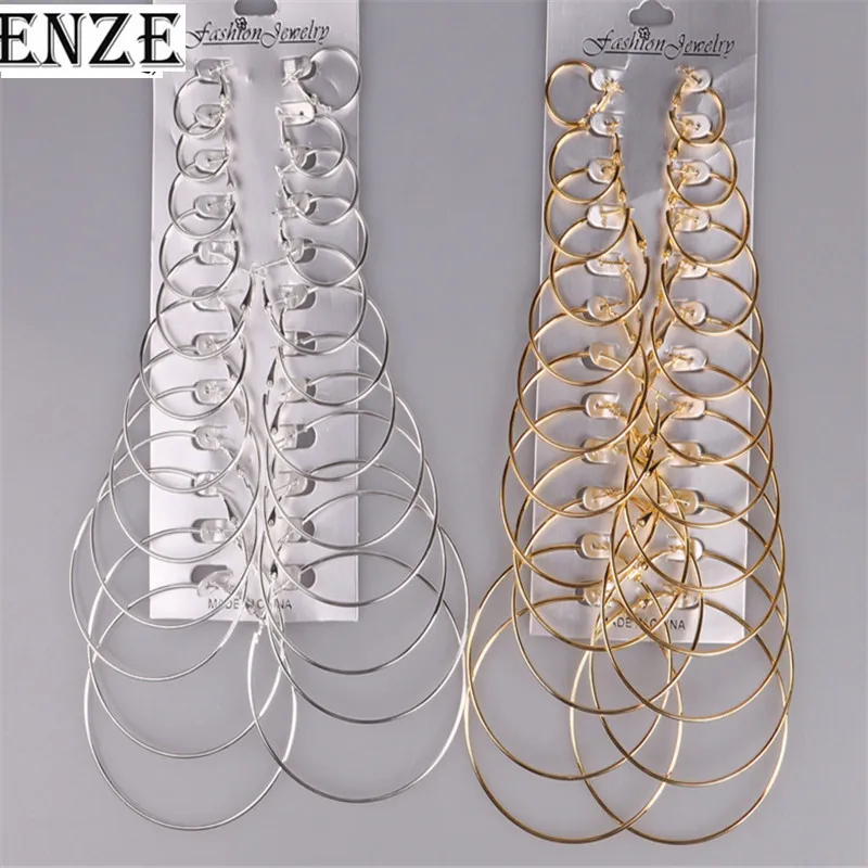 ENZE Free Shipping Women's Jewelry 5/set of antique silver color various styles men's earrings combination punk style | Украшения и