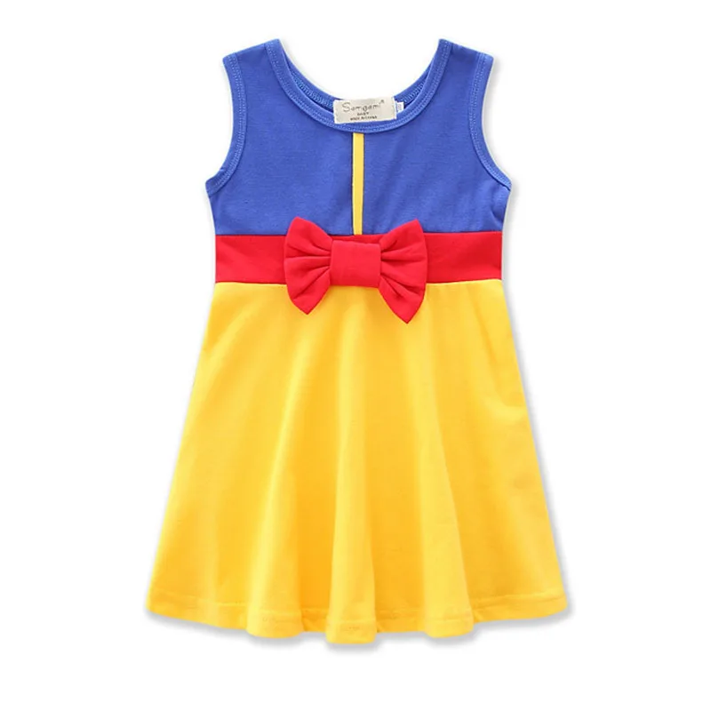 Новое Брендовое платье с бантом для девочек Летняя стильная праздничная одежда