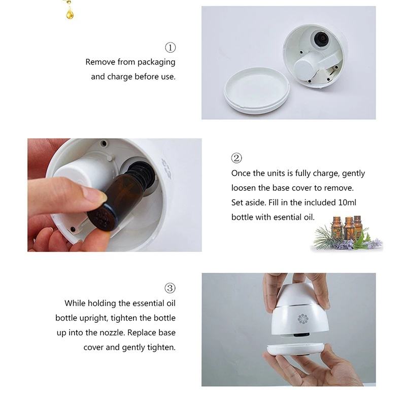 Waterless &amp Wireless Portable Aromatherapy Diffuser Essential Oil Rechargeable Aroma Diffusers Nebulizer For Home Au | Бытовая