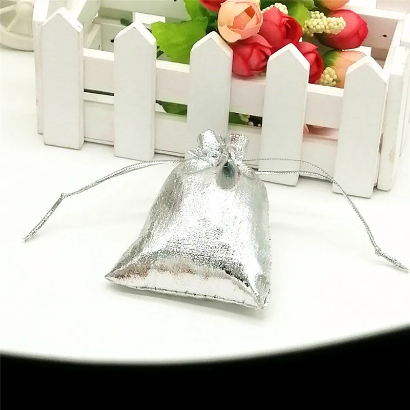 300pcs/lot 7x9cm 9x12cm 10x15cm Gold/silver Drawstring Jewelry Packing Bags Wedding Gift Pouches | Украшения и аксессуары