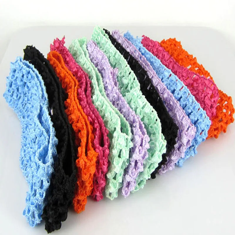 6 шт 1 5 &quotСмешанные Детские вязаные крючком эластичные повязки на голову для