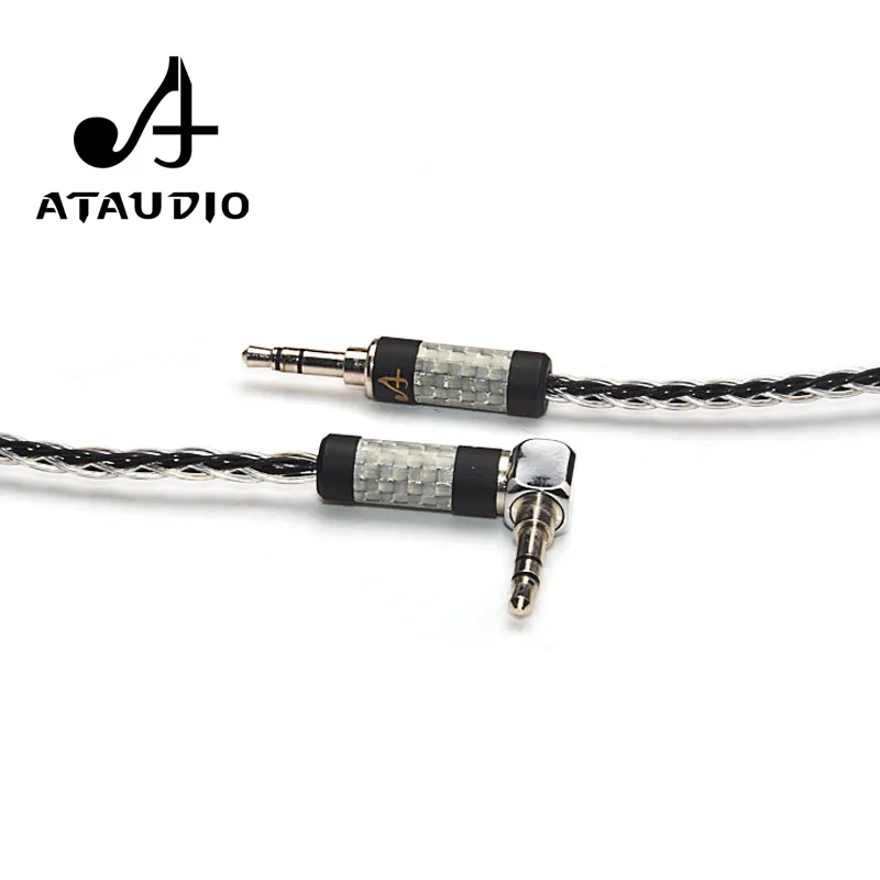 Hi Fi кабель ATAUDIO 3 5 мм end 7N OCC посеребренный аудиокабель с разъемом Aux|Кабели VGA| |