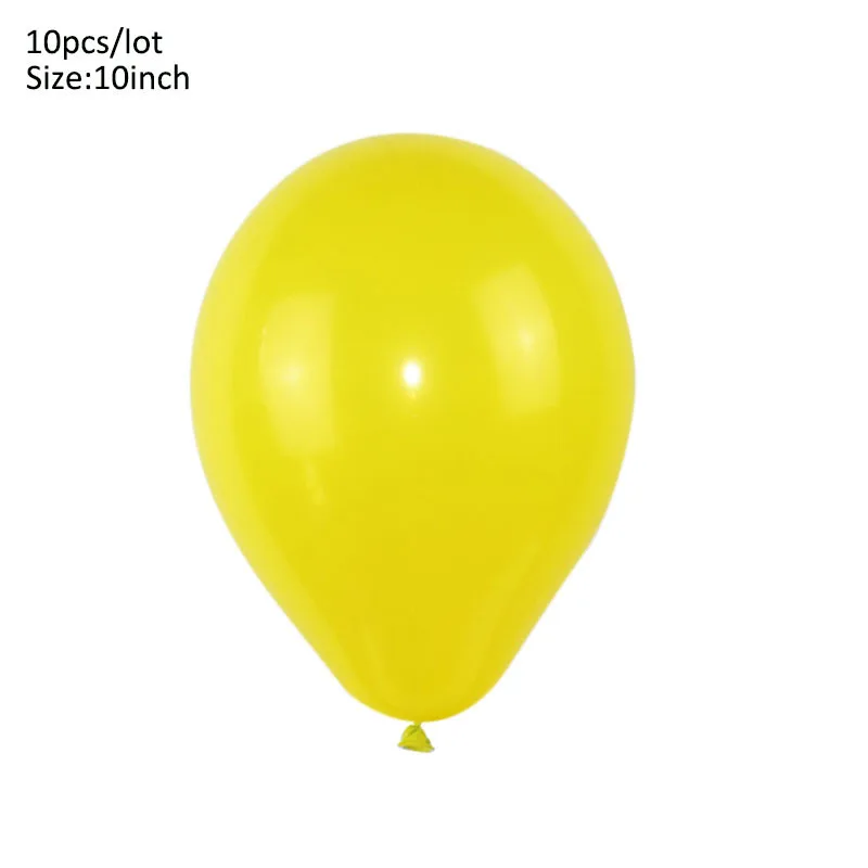 10pcs 10inch yellow Детский душ животные шарики для день рождения джунгли вечерние для вечеринки в стиле сафари Джунгли Тема вечерние шары Свадебная вечеринка Декор ребенок день рождения шар - Цвет: 10pcs 10inch yellow