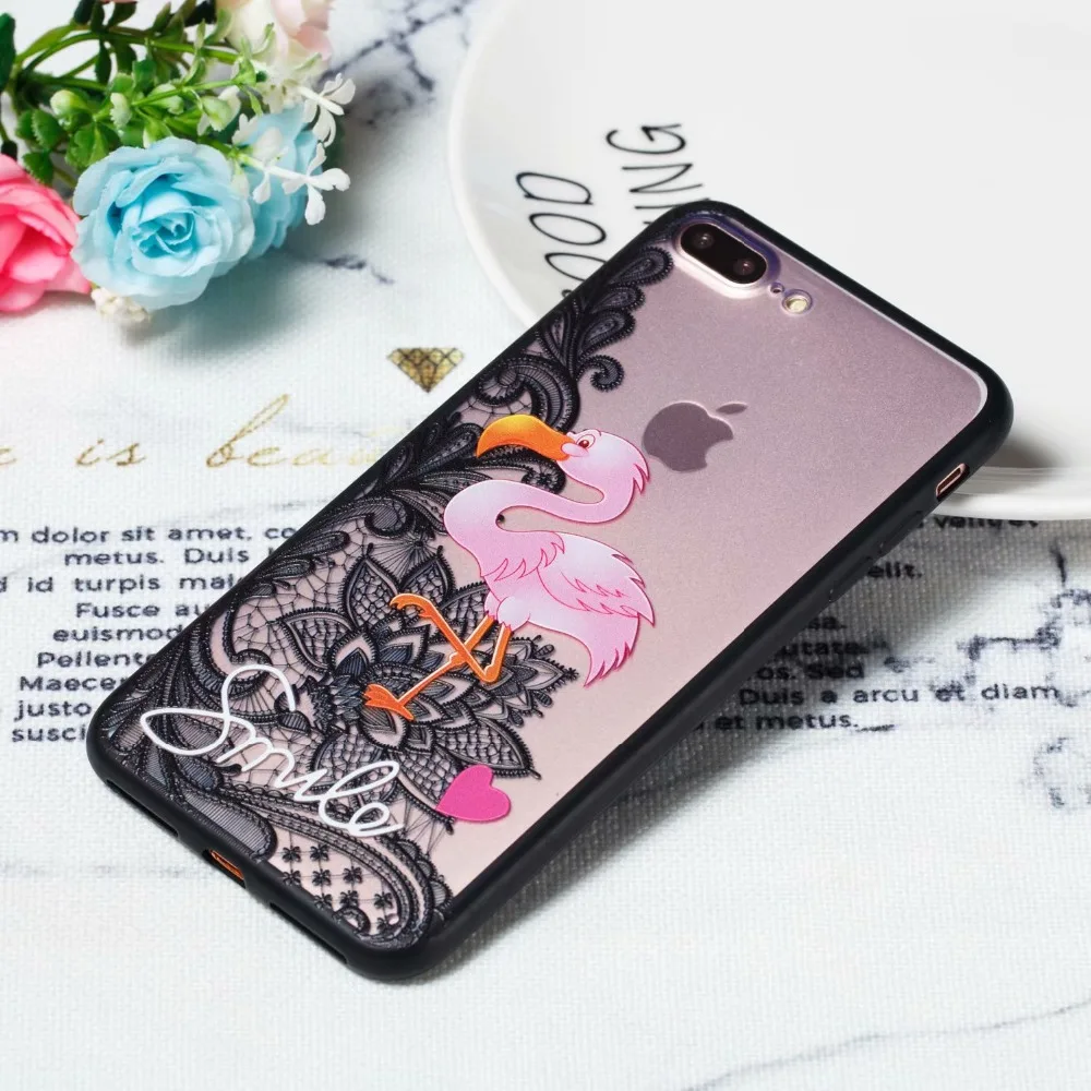 Прозрачный чехол с рисунком фламинго для iPhone XS MAX XR X 10 8 7 6 S Ультратонкий Plus |