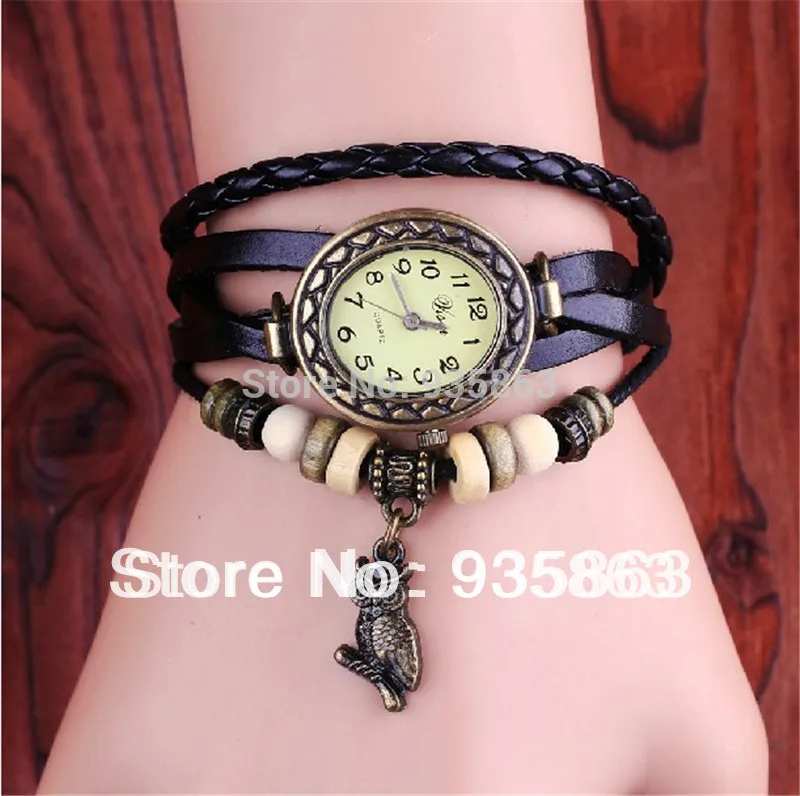 Wholesale Womens Leather Strap Wristwatch Vintage Bracelet Watch Clock Online Sale For Cheap VIS-53 | Наручные часы