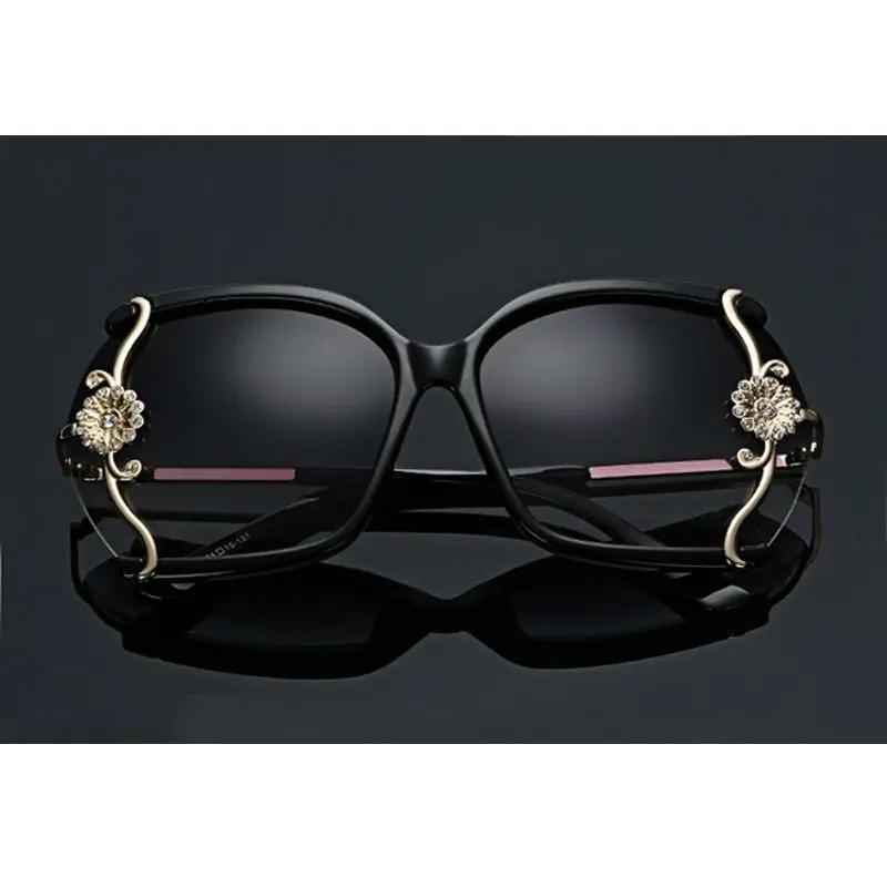 Винтажные женские солнцезащитные очки бабочка цветок большая оправа