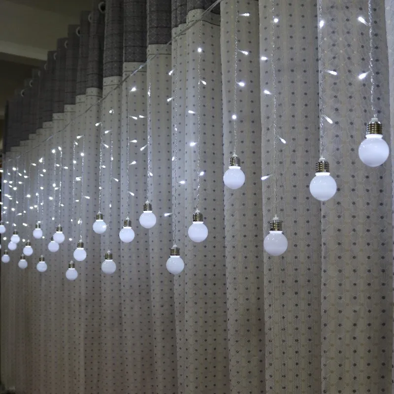 Feimefeiyou 5M 216 LED Bulb Light String Romantic Fairy Lights String Curtain Lights For Holiday Wedding Party Curtain Decora