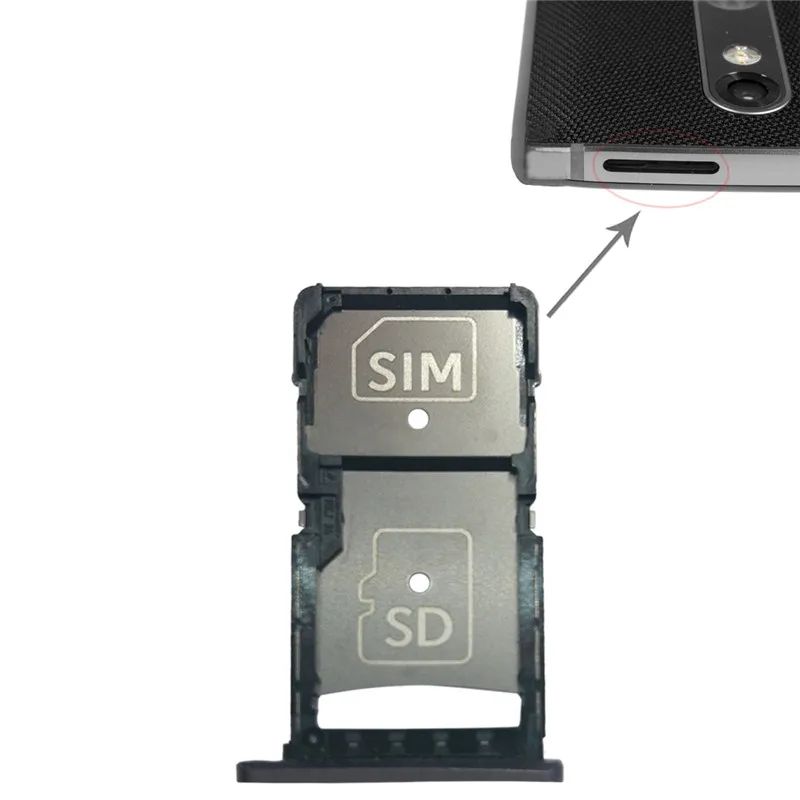 Gray Лоток для sim-карты+ микро лоток для карт SD для Motorola Droid turbo 2/XT1585 - Цвет: Gray