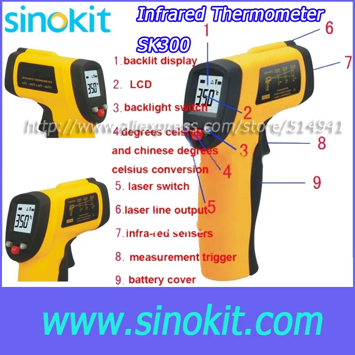 

IR измерительный тест-32-350'C инфракрасный термометр SK300