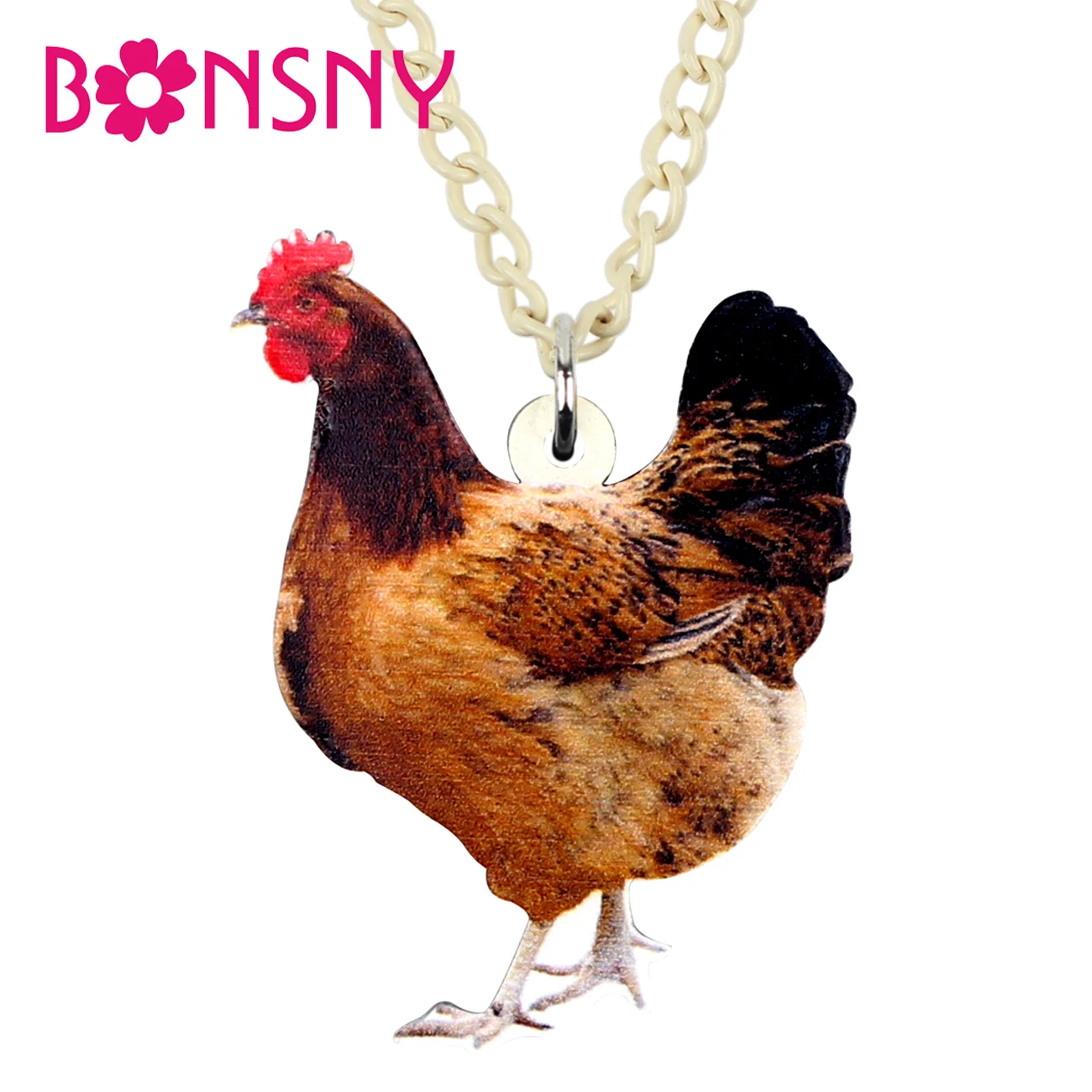 Bonsny акриловые аниме куриные чокеры ожерельлье подвеска ожерелье с цепочкой