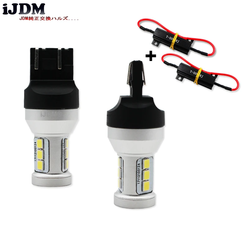 IJDM 6000K белый 7443 T20 W21W светодиодный высокой мощности 12 SMD 3030 лампы для 2009 2016 Fiat 500