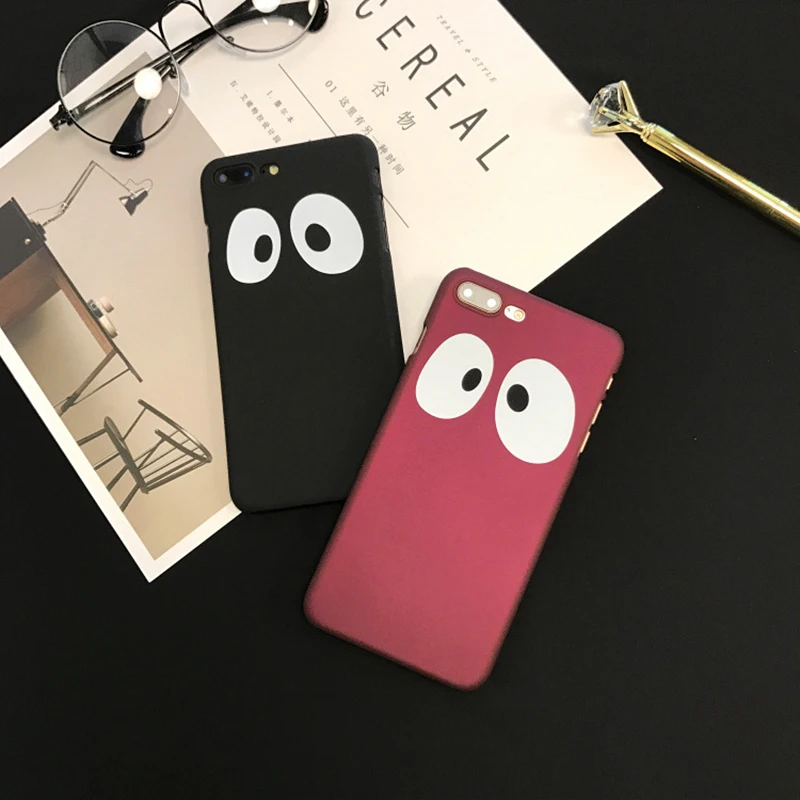 Забавный мультфильм глаза рисунком чехол для телефона iPhone 6 6S 7 8 Plus X жесткий