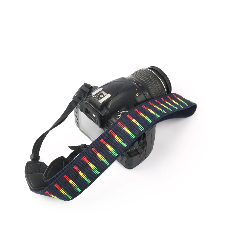 Black Хлопковый ремень для камеры DSLR Плечевой Ремень для шеи Гибкая камера ремни для sony Canon Nikon Pentax ремни для шеи - Цвет: Black