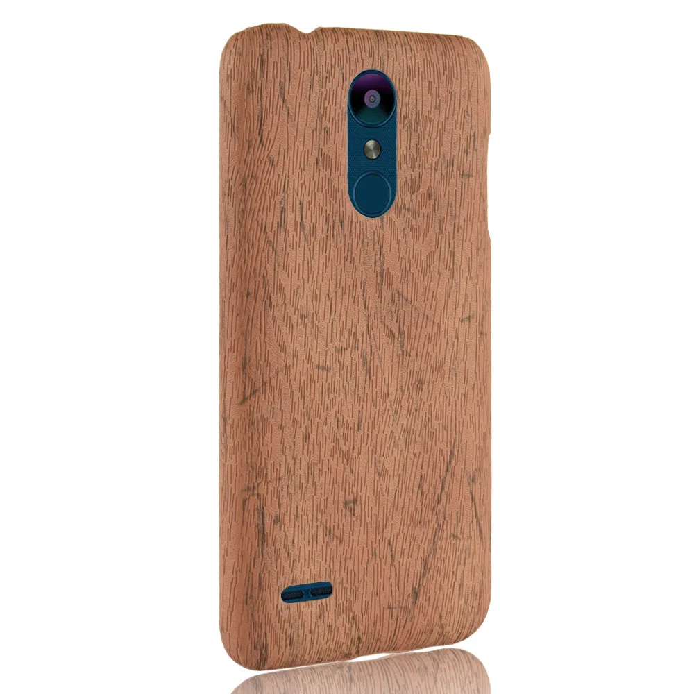 For LG K8 2018 Case Hard PC Leather Retro Wood Grain Phone Aristo 2 Tribute Dynasty Zone 4 Fortune X210 |
