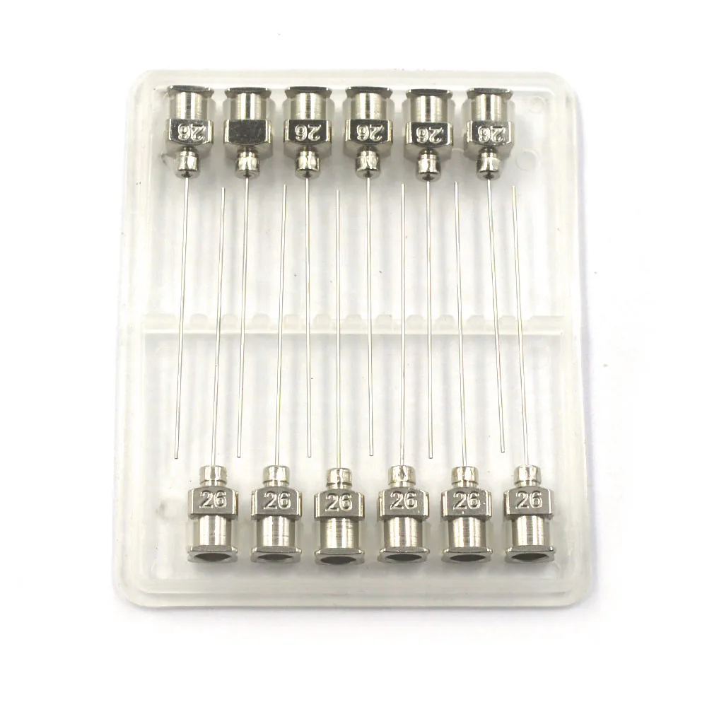 

1.5 Inch Silver 26Gauge Stainless Steel Dispensing Adhesive Glue Syringe Needle Tips Pack of 12