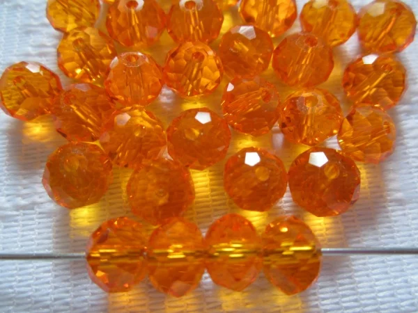 24 кристальных шариков в виде тыквы апельсина Rondelle 8 мм x 6 мм|rondelle crystal beads|crystal beads