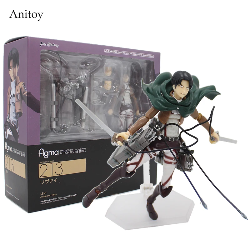 Figma 213 Аниме атака на Титанов фигурки Эрен Микаса Аккерман Леви риваиль Figma 203 207 213 куклы ПВХ фигурка коллекционная игрушка - Цвет: Figma 213