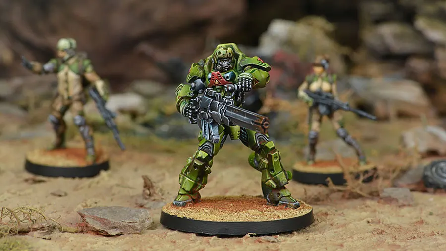 [Loong Way Miniatures] Corvus Belli Infinity 0523 специальная группа сдерживания AZRA IL 32 мм