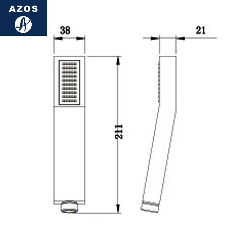 Душевая штанга Azos из хромированной латуни однофункциональный вращающийся
