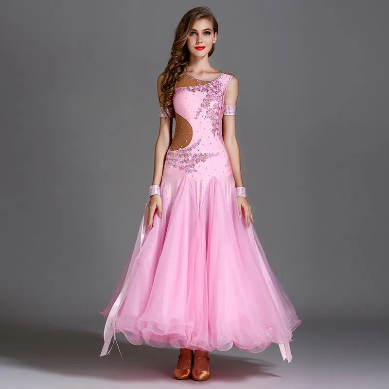 pink Новые платья Camisa фламенко, танцевальные платья для бальных танцев с бриллиантами, Бальные Танцевальные Костюмы фламенко, Драг, королева, DressDQS1264 - Цвет: pink