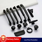 Черные дверные ручки для кухонного шкафа в современном американском стиле, модные ручки из алюминиевого сплава для мебели, шкафа, выдвижные ручки для ящиков