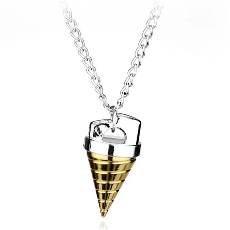 fashion Conical Pendant Necklace Japanese Anime Tengen Toppa Gurren accessories Women Men Hip Hop Metal Chain Choker | Украшения и