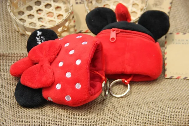 Disney Mickey mouse Детский Мультфильм Плюшевая Кукла кошелек монета брелок подвеска