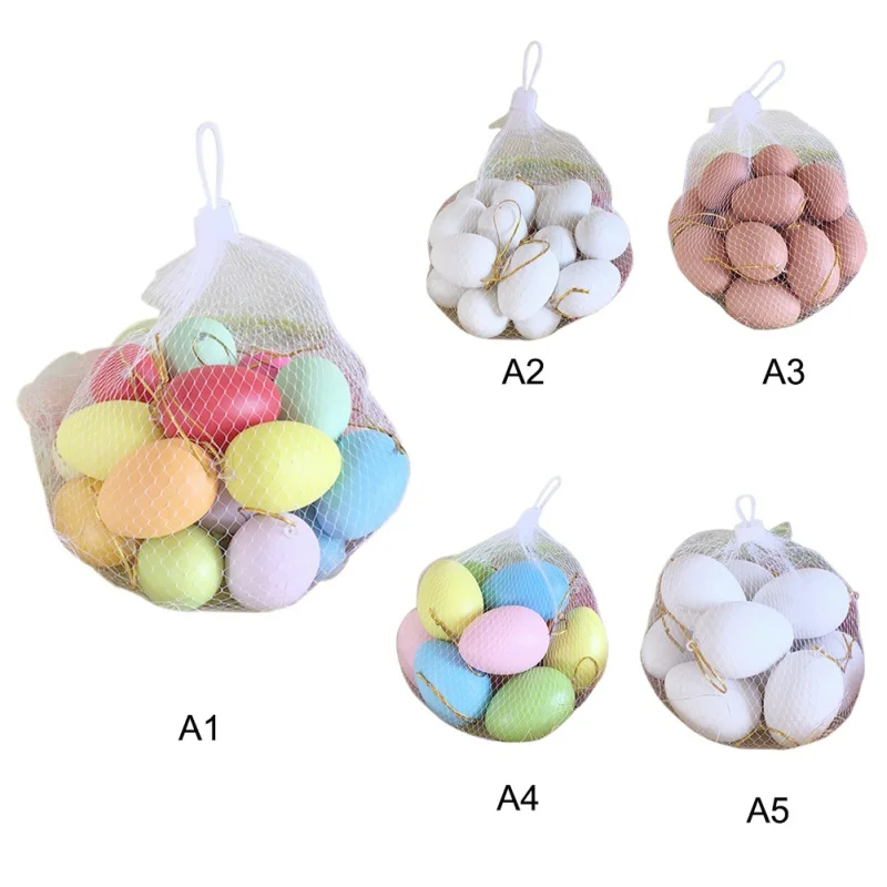 

10-20pcs Easter Colored Fake Eggs DIY Graffiti Painted Simulation Egg Toy Plastic Artificial Educational Goose Eggs