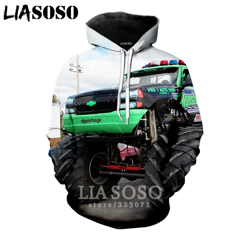 14 LIASOSO, зимняя новинка, Мужская и Женская толстовка, 3D принт, автомобиль, грузовик, толстовка с длинным рукавом, топ, Повседневный, Harajuku, хип-хоп пуловер, B175-09 - Цвет: 14