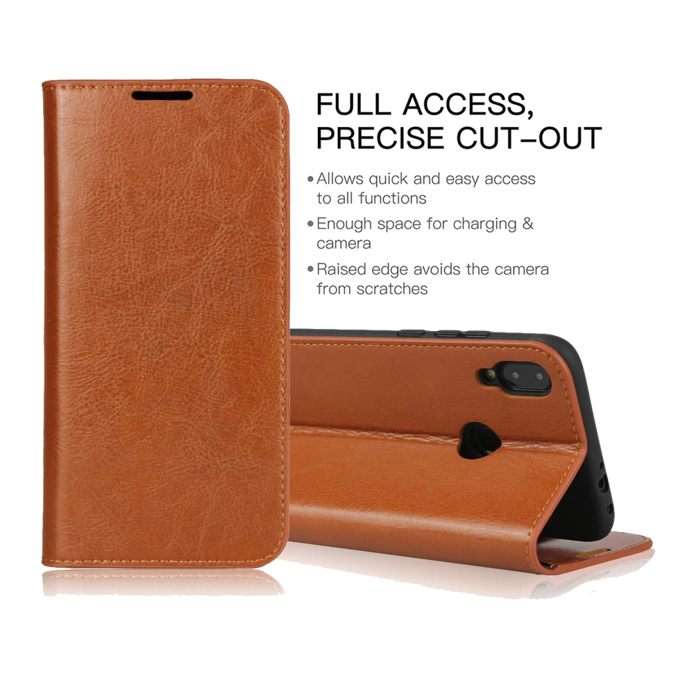 Роскошный деловой Чехол-книжка из натуральной кожи для Xiaomi Redmi Note 3 4X5 6 7 Pro Plus, чехол-книжка Redmi S2 5A Prime