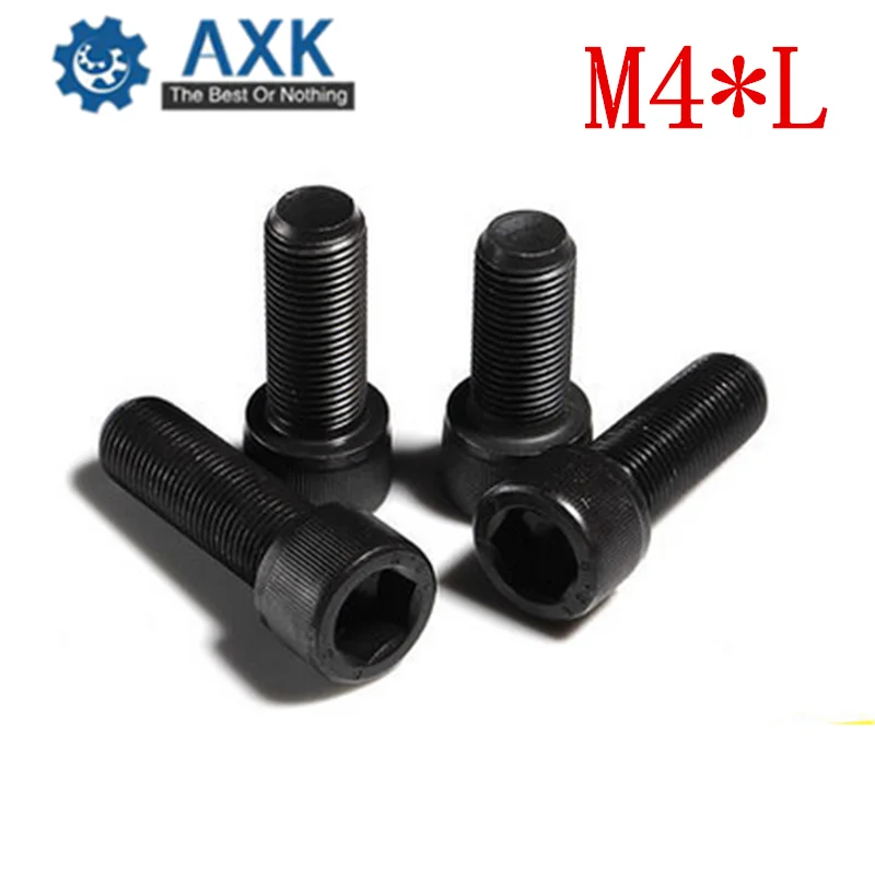 

200 шт./лот Метрическая резьба M4 * L(= 5/6/8/10/12-60 мм), легированная сталь класса 12,9 DIN912, Шестигранная головка, модель игрушечного автомобиля, винты